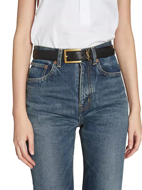 YSL Saint Laurent Cassandre belt black Size 85 – Lady