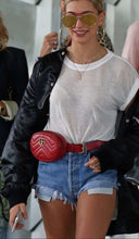 Load image into Gallery viewer, Gucci marmont matelasse belt beg in red size 75