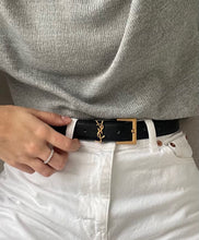 Load image into Gallery viewer, YSL Saint Laurent Cassandre belt black Size 85
