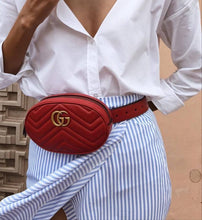 Load image into Gallery viewer, Gucci marmont matelasse belt beg in red size 75