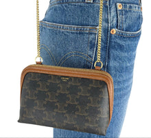 Load image into Gallery viewer, Celine clutch on chain in triomphe canvas and lambskin