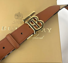 Load image into Gallery viewer, Burberry Check TB belt size 90 reversible