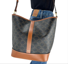 Load image into Gallery viewer, Celine medium bucket bag in triomphe canvas