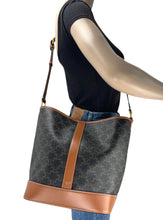 Load image into Gallery viewer, Celine medium bucket bag in triomphe canvas