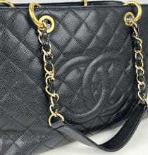 Load image into Gallery viewer, CHANEL GST grand shopping tote in black caviar