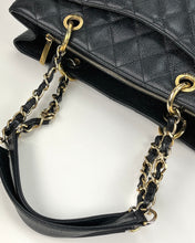 Load image into Gallery viewer, CHANEL GST grand shopping tote in black caviar