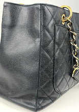 Load image into Gallery viewer, CHANEL GST grand shopping tote in black caviar