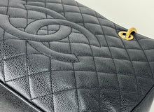 Load image into Gallery viewer, CHANEL GST grand shopping tote in black caviar