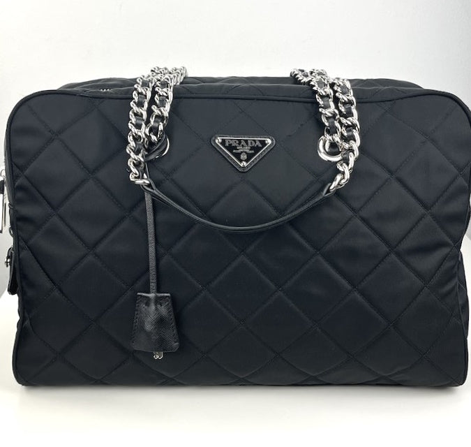 バッグ PRADA SILVER BOWLING SHOULDER HAND BAG Prada 'Bowling' Handbag – Fashionably Yours