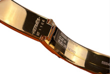 Load image into Gallery viewer, Hermes Clic H enamel rose gold bleu