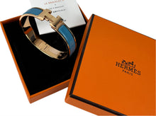 Load image into Gallery viewer, Hermes Clic H enamel rose gold bleu