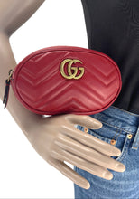 Load image into Gallery viewer, Gucci marmont matelasse belt beg in red size 75