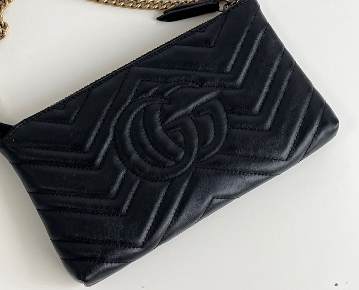 Gucci Taupe Mini GG Marmont 2.0 Coin Pouch Keychain – BlackSkinny