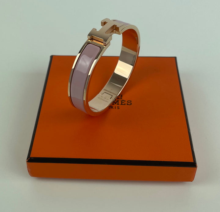 HIGHLY SOUGHT AFTER LIMITED EDITION COLOR! HERMES UNBOXING/REVEAL Clic H  Bracelet Rose Dragee Pink 