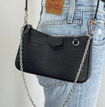Load image into Gallery viewer, Louis Vuitton easy pouch on strap in black epi leather