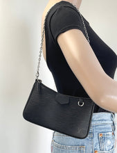 Load image into Gallery viewer, Louis Vuitton easy pouch on strap in black epi leather
