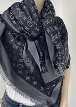 Load image into Gallery viewer, Louis Vuitton monogram shine shawl black/silver