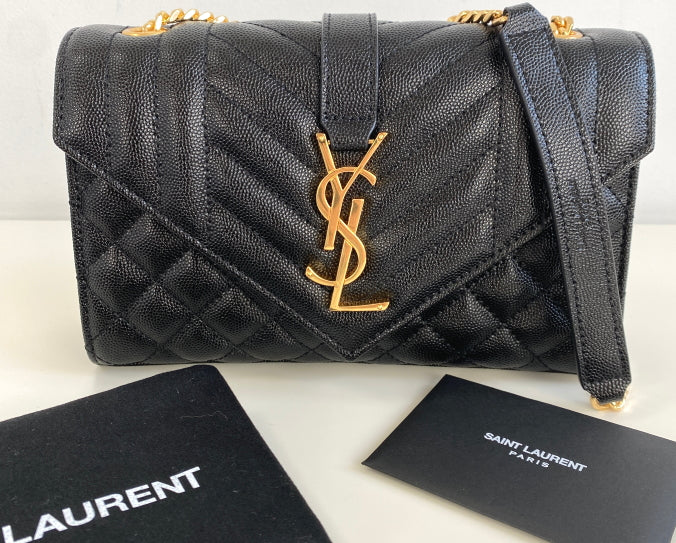 Saint Laurent Envelope Bag Black Small – Luxe Collective