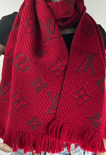 Load image into Gallery viewer, Louis Vuitton logomania scarf in red ruby