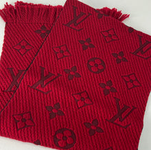 Load image into Gallery viewer, Louis Vuitton logomania scarf in red ruby