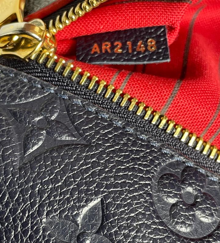 Louis Vuitton 2018 Red Empreinte Leather Pochette Metis Bag with