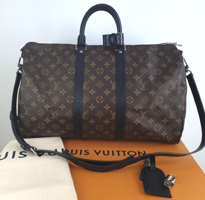 Louis Vuitton Keepall 45 MACASSAR BANDOULIERE Brown Cloth ref.105951 - Joli  Closet