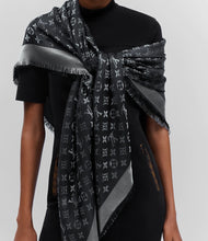 Load image into Gallery viewer, Louis Vuitton monogram shine shawl black/silver