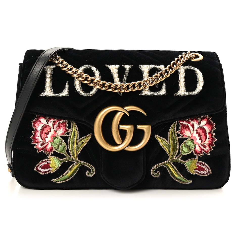 Gucci GG velvet matelasse Loved Medium marmont