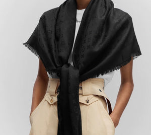 Louis Vuitton classique black monogram shawl