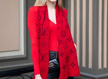 Load image into Gallery viewer, Louis Vuitton logomania scarf in red ruby