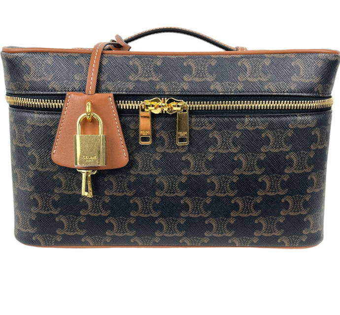 Celine travel vanity case in triomphe canvas