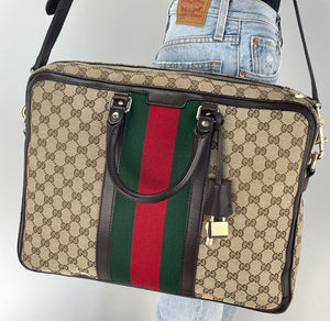 Gucci GG vintage  webstripe briefcase