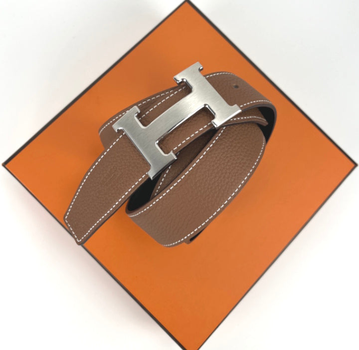 Hermes H belt buckle and reversible leather strap 32mm  display picture 1