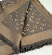 Load image into Gallery viewer, Louis Vuitton monogram shine shawl brown/gold