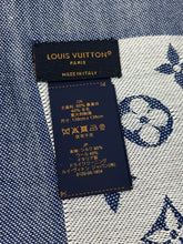 Load image into Gallery viewer, Louis Vuitton denim shawl blue monogram