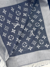Load image into Gallery viewer, Louis Vuitton denim shawl blue monogram