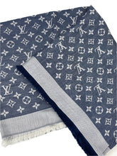 Load image into Gallery viewer, Louis Vuitton denim shawl blue monogram