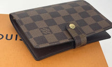 Load image into Gallery viewer, Louis Vuitton small ring agenda cover in damier ebene