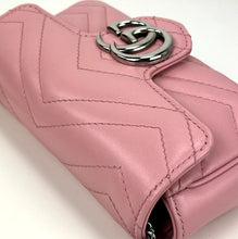 Load image into Gallery viewer, Gucci calfskin matelasse super mini GG marmont shoulder bag wild rose