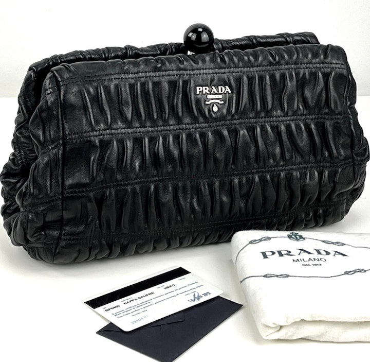 Prada Gaufre nappa clutch