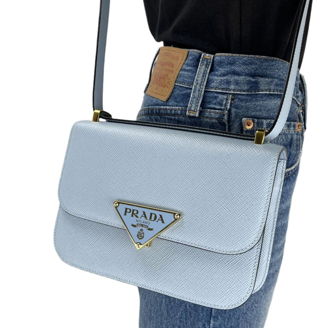 Prada saffiano embleme shoulder bag