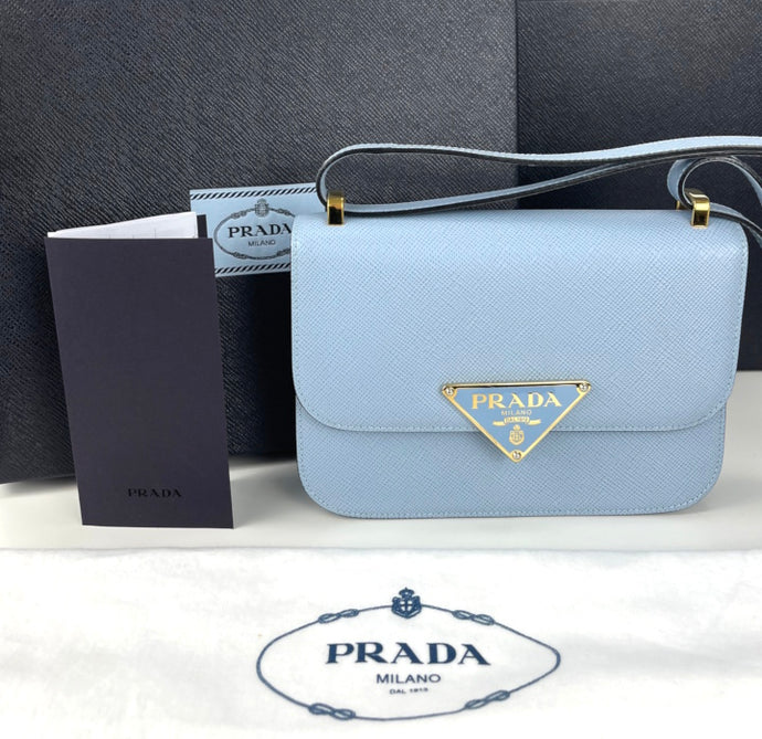 Prada saffiano embleme shoulder bag