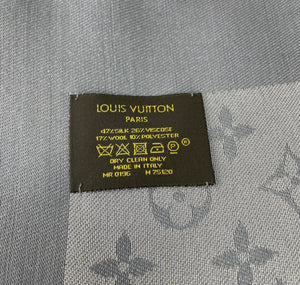 Louis Vuitton monogram shine shawl charcoral grey