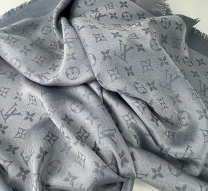 Louis Vuitton monogram shine shawl charcoral grey