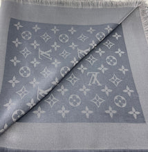 Load image into Gallery viewer, Louis Vuitton monogram shine shawl charcoral grey
