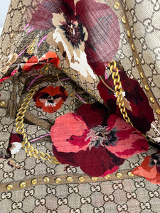 Gucci Pansy floral pansy wool shawl