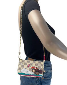 Louis Vuitton mini pochette azur hibiscus illustre