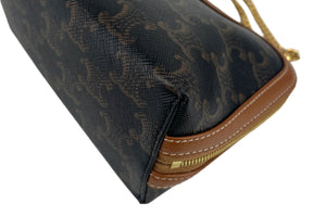 Celine clutch on chain in triomphe canvas and lambskin