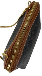 Celine clutch on chain in triomphe canvas and lambskin