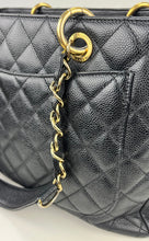 Load image into Gallery viewer, CHANEL GST grand shopping tote in black caviar